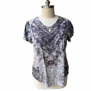 Time and Tru - Women's Smokey Purple and White Sublimation Tee XXL ( 20 )